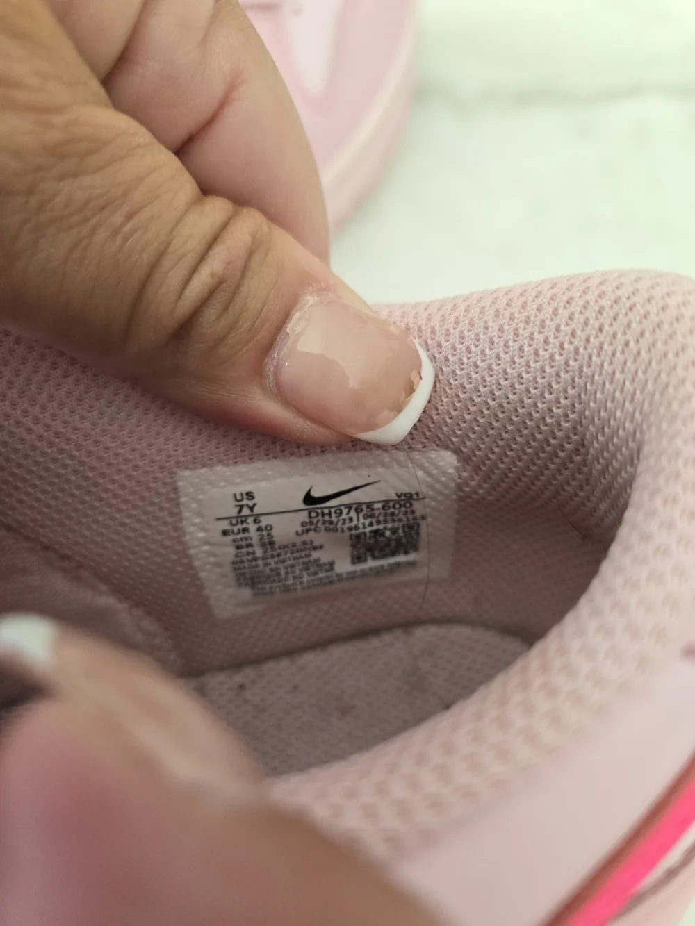 Nike Kids Pink Sneakers with Hot Pink Swoosh